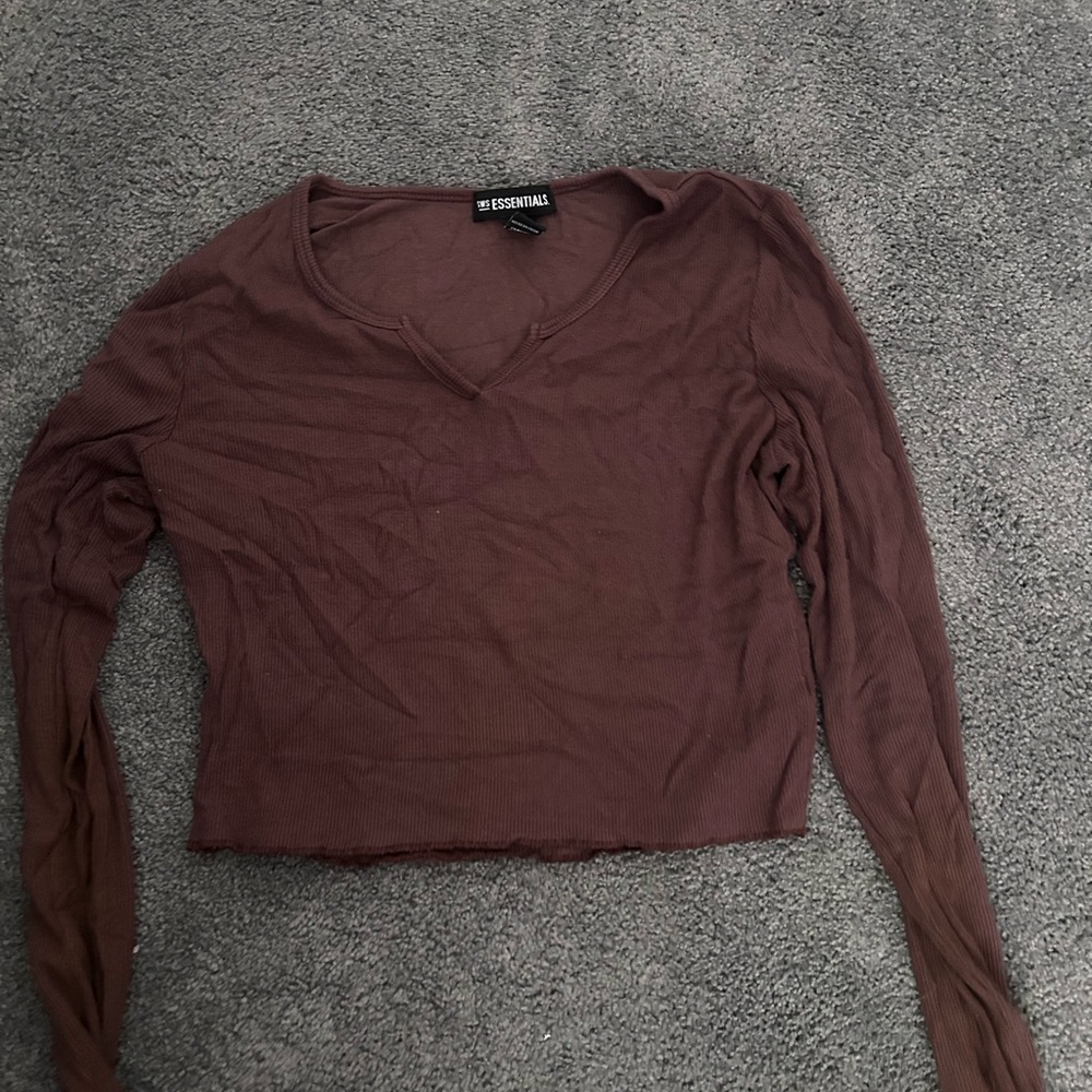 Essentials Chocolate Long Sleeve Women's Tee